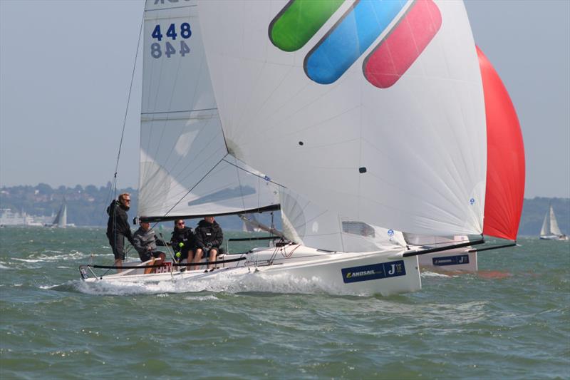`The J/70 just loves the breeze and once they pick up, they are thrilling to sail on the plane.` Simon Cavey, J/70 UK Class Captain during the J/70 UK Nationals photo copyright J/UK / Tim Wright taken at Royal Southern Yacht Club and featuring the J70 class
