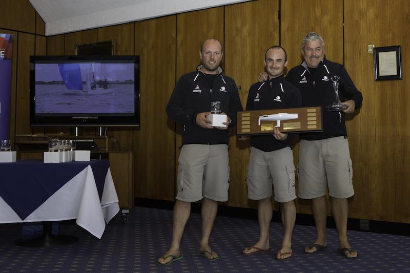 Boats.com 2015 J/70 UK National Champions (l-r) Ruairidh Scott, Ben Field, Ian Atkins in the J/70 UK Nationals photo copyright Warwick Bookman / www.WB-photo.com taken at Royal Southern Yacht Club and featuring the J70 class