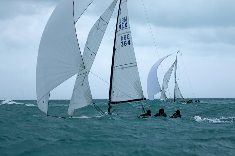 Big wind and seas engulf the Division 2 competitors on the final day at Quantum Key West Race Week 2016 photo copyright Max Ranchi / Quantum Key West taken at Storm Trysail Club and featuring the J70 class