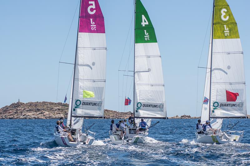 Eastern Yacht Club finish 2nd at the Invitational Team Racing Challenge photo copyright Alessandro Spiga / YCCS taken at Yacht Club Costa Smeralda and featuring the J70 class