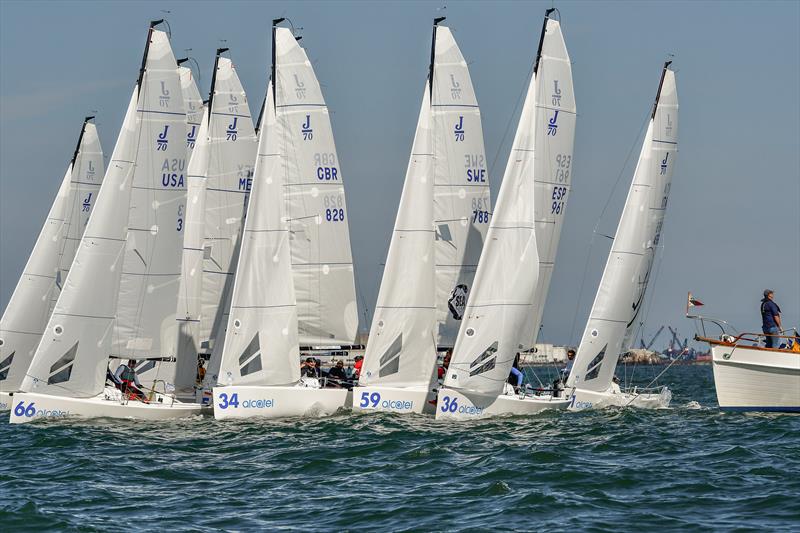 Alcatel J/70 Worlds in San Francisco day 4 photo copyright Gerard Sheridan taken at St. Francis Yacht Club and featuring the J70 class
