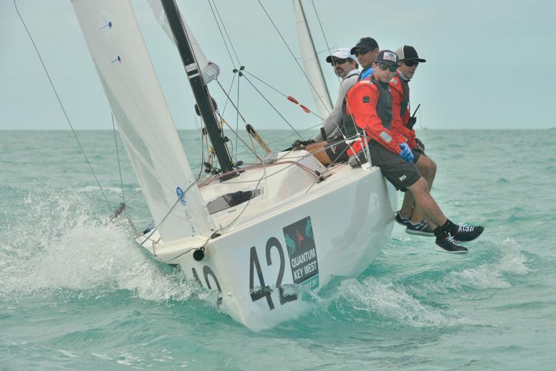 Tim Healy and team practicing at Quantum Key West Race Week photo copyright Quantum Key West Race Week / www.PhotoBoat.com taken at Storm Trysail Club and featuring the J70 class