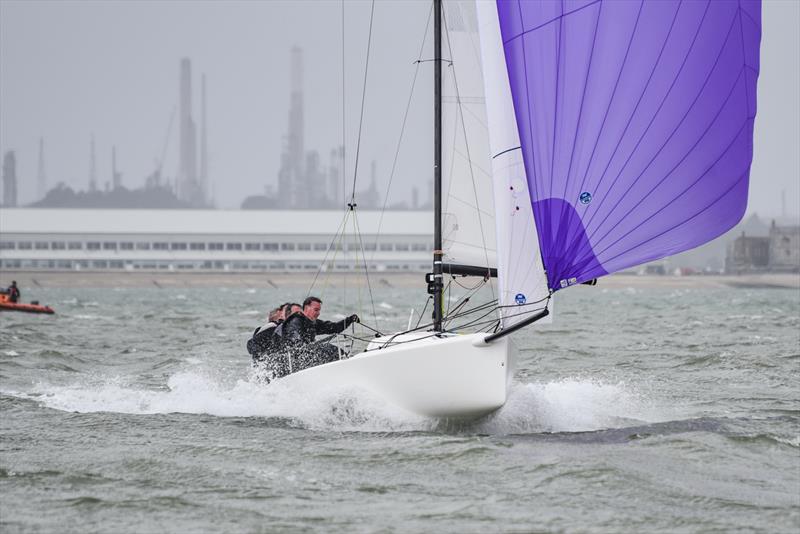 The J70 Jenga8 on day 2 of the Helly Hansen Warsash Spring Series photo copyright Andrew Adams / www.closehauledphotography.com taken at Warsash Sailing Club and featuring the J70 class