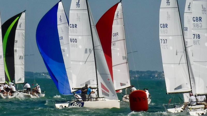 J/70 UK Nationals in Cowes day 2 photo copyright Louay Habib / Key Yachting taken at Royal Yacht Squadron and featuring the J70 class