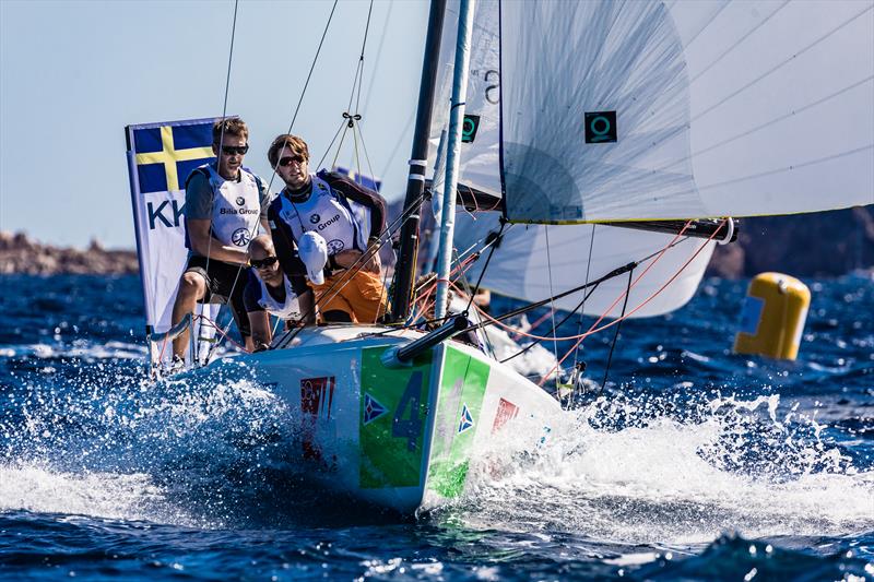 Kullaviks Kanot & Kappseglingsklubb on day 2 of the Audi SAILING Champions League Final photo copyright SCL / Lars Wehrmann taken at Yacht Club Costa Smeralda and featuring the J70 class