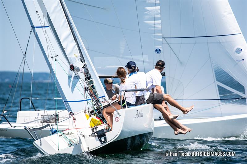 The last event of the 2021 Helly Hansen NOOD Regatta Series hosted by the Eastern Yacht Club (EYC) July 22nd to 25th.Friday race day with all circles racing outside the harbor photo copyright Paul Todd / OutsideImages.com taken at Eastern Yacht Club, Massachusetts and featuring the J70 class