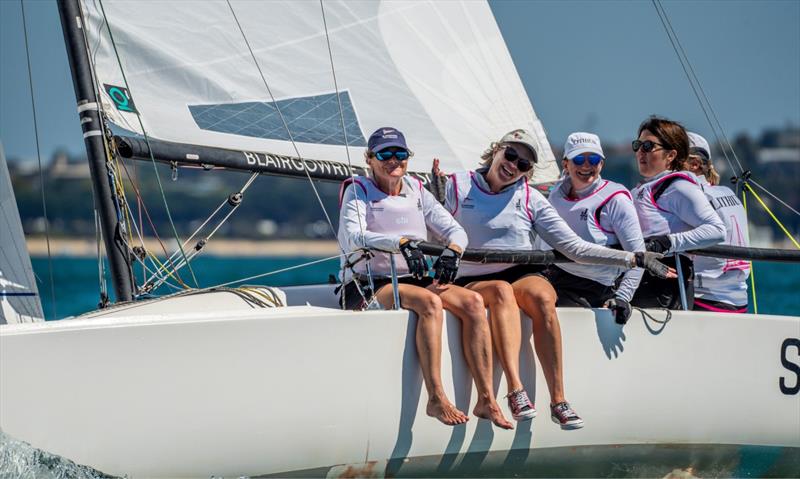 Sara Lloyd and her team raced as part of Team Lithium - 2024 Women's Sportsboat Regatta day 1 photo copyright Alex Dare / Down Under Sail taken at Blairgowrie Yacht Squadron and featuring the J70 class