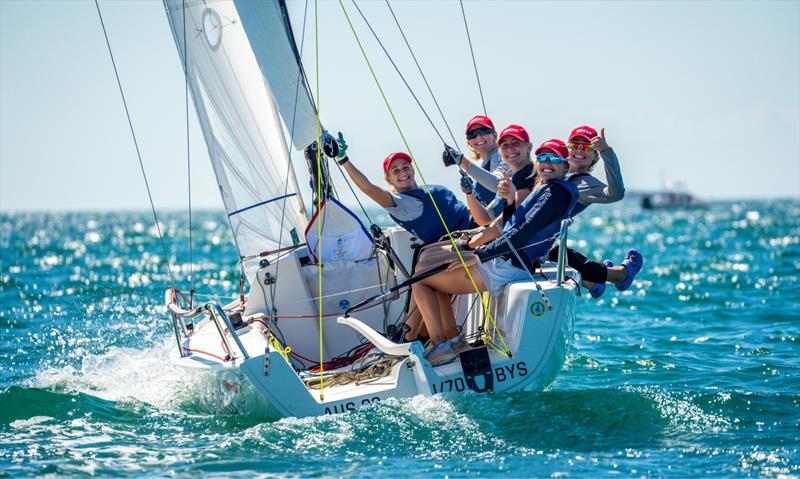 The Blairgowrie Yacht Squadron is well represented - 2024 Women's Sportsboat Regatta day 1 photo copyright Alex Dare / Down Under Sail taken at Blairgowrie Yacht Squadron and featuring the J70 class