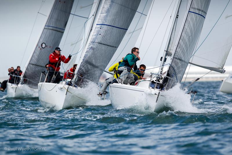 J80 fleet on day 1 of the Harken June Regatta photo copyright Paul Wyeth / www.pwpictures.com taken at Royal Southern Yacht Club and featuring the J80 class