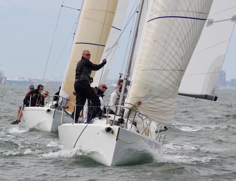 Jonathan Powell & Kevin Sproul scored a win each on day 1 of the J/80 Open Nationals at Hamble photo copyright Louay Habib / RSrnYC taken at Royal Southern Yacht Club and featuring the J80 class
