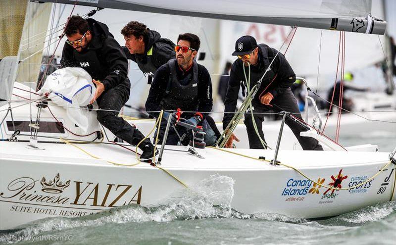The crew of 'Hotel Princesa Yaiza' win the J/80 World Championship at the Royal Southern photo copyright Paul Wyeth / RSrnYC taken at Royal Southern Yacht Club and featuring the J80 class