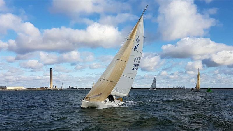 Jemini enjoying the Autumn Sun in the Medway YC Autumn Series Race 3 photo copyright MYC taken at Medway Yacht Club and featuring the J80 class