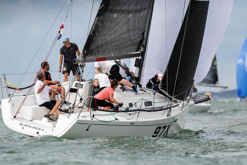 Andy Howe and Annie Kelly's J/97 Black Jack II, winner IRC 3 at the Royal Southern Joseph Perrier July Regatta photo copyright Paul Wyeth / www.pwpictures.com taken at Royal Southern Yacht Club and featuring the J/97 class