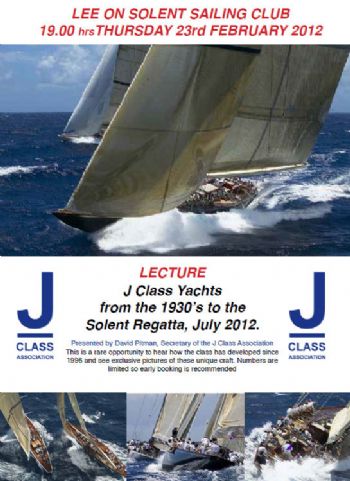 J class lecture on 23rd February at Lee-on-the-Solent SC