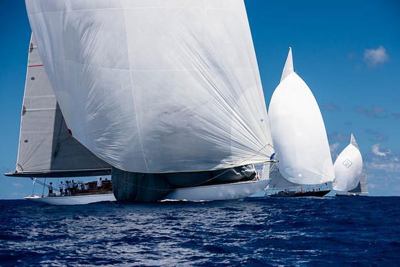 Ranger, Topaz & Velsheda during the King's Hundred Guinea Trophy photo copyright Cory Silken taken at Saint Barth Yacht Club and featuring the J Class class
