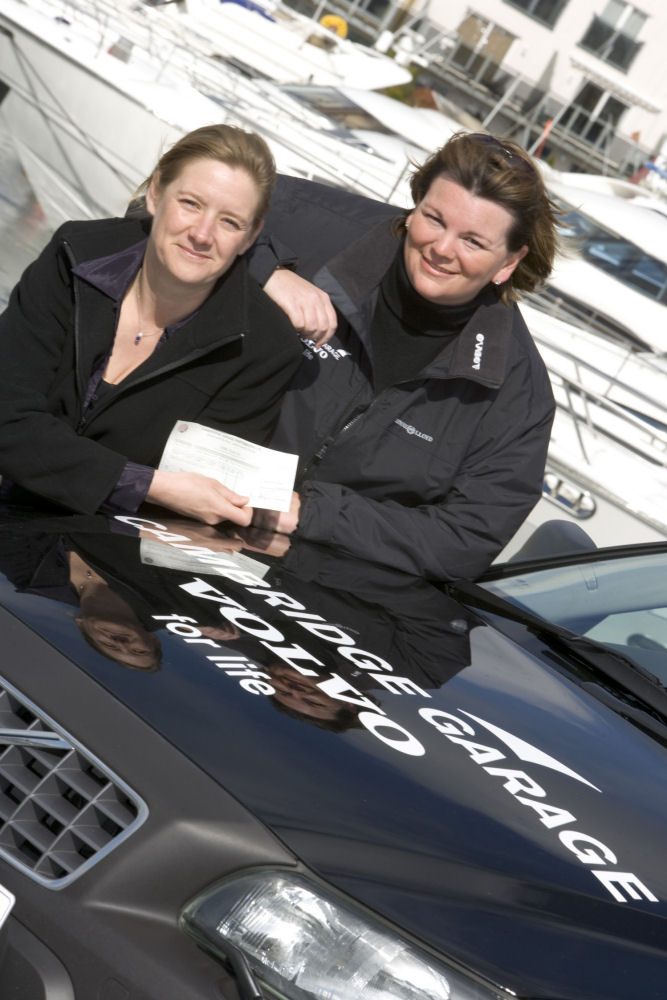 Suzy Hamel from The John Merricks Sailing Trust and Victoria Stringer, managing director of Cambridge Garage photo copyright JMST taken at  and featuring the JMST class