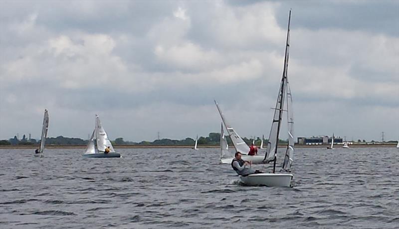Dominick leads during the K1 open at Datchet photo copyright Datchet Water SC taken at Datchet Water Sailing Club and featuring the K1 class