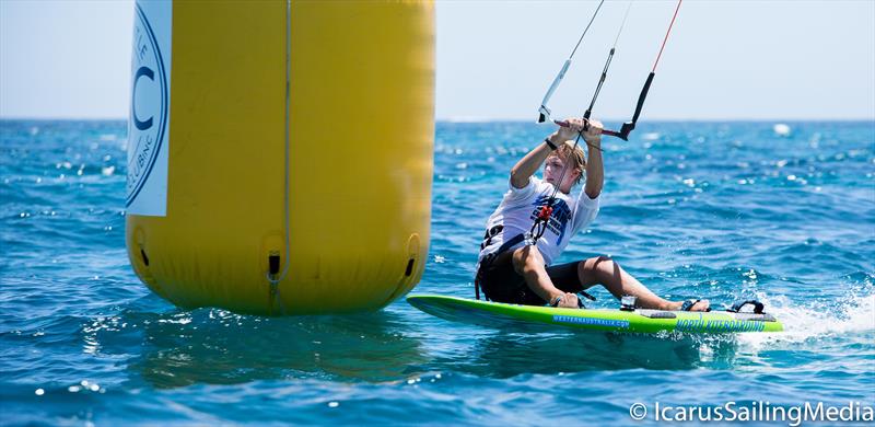 Oliver Bridge on day 5 of the Kiteracing Oceanic Championships in Fremantle photo copyright Icarus Sailing Media taken at Fremantle Sailing Club and featuring the Kiteboarding class