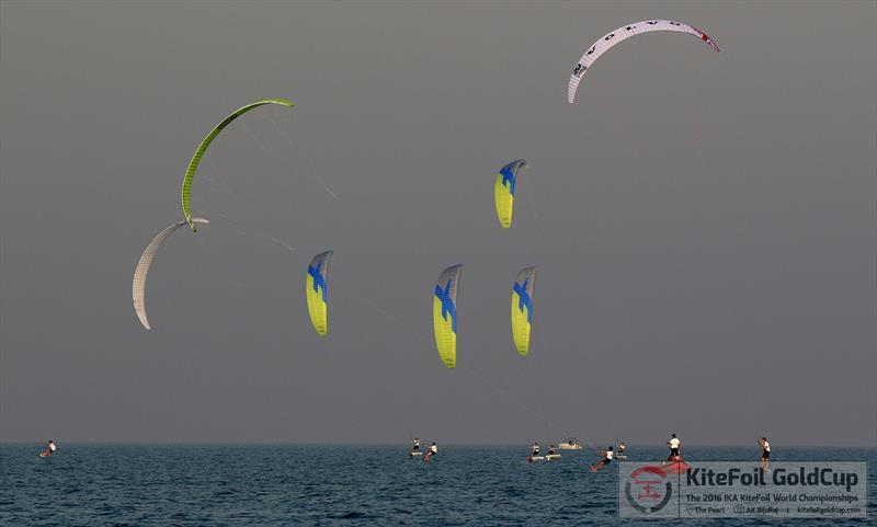 Day 1 of the IKA KiteFoil Gold Cup in Qatar photo copyright Shahjahan Moidin taken at  and featuring the Kiteboarding class