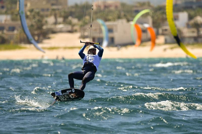 Florian Gruber tacks onto starboard on the top layline photo copyright Santiagro Grimm taken at  and featuring the Kiteboarding class