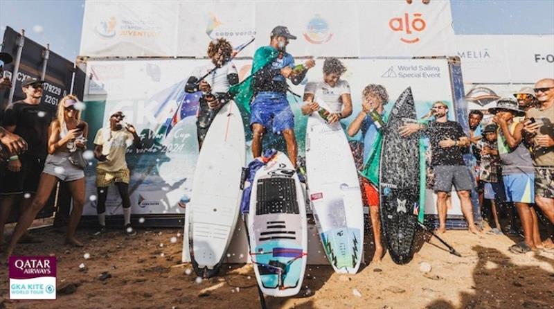 Airton Cozzolino, Gabriel Benetton, Mitu Monteiro and Pedro-Matos - GKA Kite-Surf World Cup Cape Verde 2024 - Day 3 - photo © Lukas K Stiller