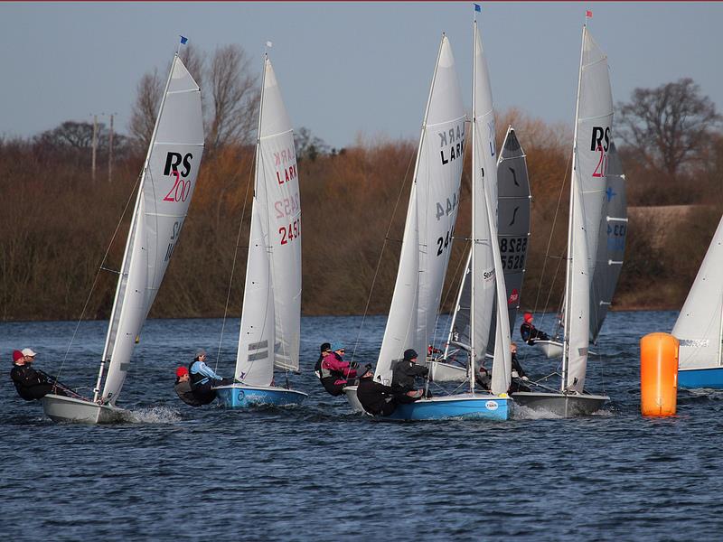 Hiking breeze for the Medium fleet on day 8 of the Alton Water Frostbite Series photo copyright Tim Bees taken at Alton Water Sports Centre and featuring the Lark class