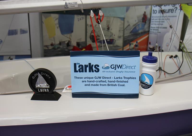 Lark class trophies and prizes supported by GJW Direct photo copyright Mark Jardine / YachtsandYachting.com taken at RYA Dinghy Show and featuring the Lark class