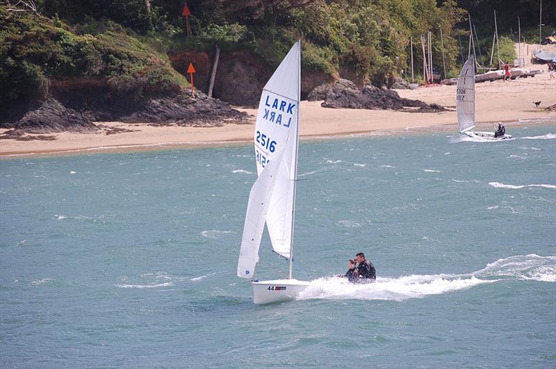 Lark flying during the Salcombe Yacht Club Sailing Club Series in 2013 photo copyright Karen Ballantine taken at Salcombe Yacht Club and featuring the Lark class