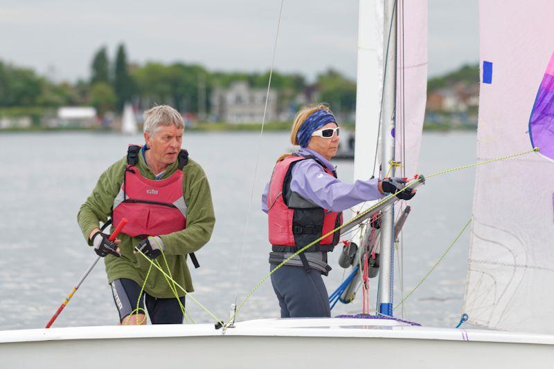 Nigel and Fiona Denchfield won the Double-Handed fleet in the Gill Summer Series at Grafham Water photo copyright Paul Sanwell / OPP taken at Grafham Water Sailing Club and featuring the Lark class