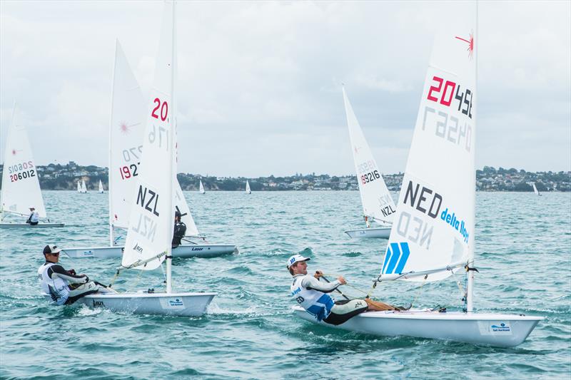 Andy Maloney and Rutger van Schaardenburg on day 4 of the Oceanbridge Sail Auckland Regatta photo copyright Oceanbridge Sail Auckland taken at Royal Akarana Yacht Club and featuring the ILCA 7 class