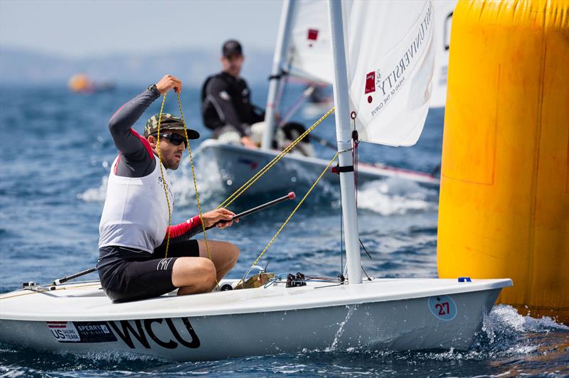 Charlie Buckingham on day 1 at ISAF Sailing World Cup Mallorca photo copyright Mick Anderson / www.sailingpix.dk taken at  and featuring the ILCA 7 class