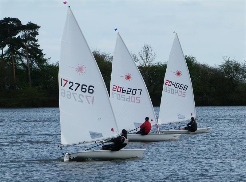 Laser Midland Grand Prix at Barnt Green (l to r) Rich Bennett, John Ling & Cameron Smith photo copyright Mike Homer taken at Barnt Green Sailing Club and featuring the ILCA 7 class