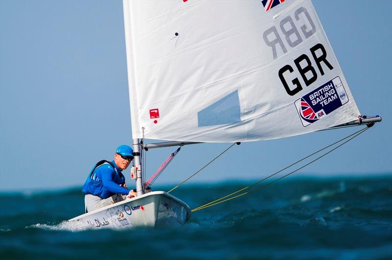 Nick Thompson on day 1 of the ISAF Sailing World Cup Final in Abu Dhabi photo copyright Pedro Martinez / Sailing Energy / ISAF taken at  and featuring the ILCA 7 class