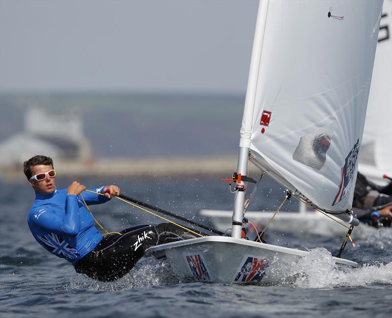 Michael Beckett in action at the 2014 RYA Youth National Championships photo copyright Paul Wyeth / RYA taken at Weymouth & Portland Sailing Academy and featuring the ILCA 7 class