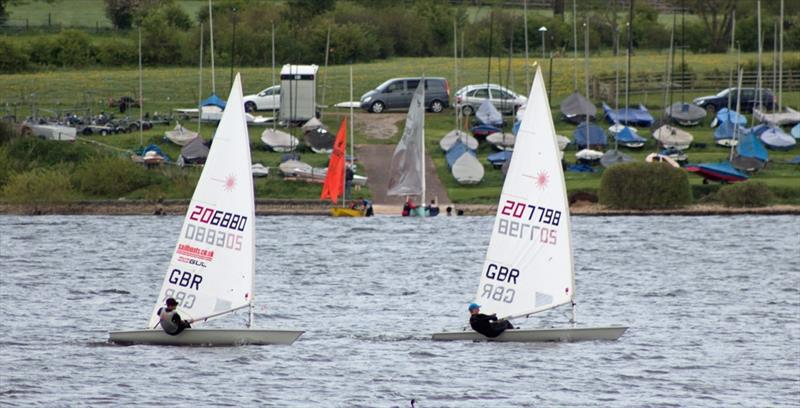 Craig Williamson (206880) 2nd Standard and Oliver Davenport (207798) 1st Standard during the Blithfield Laser Open photo copyright Hazel Williamson taken at Blithfield Sailing Club and featuring the ILCA 7 class