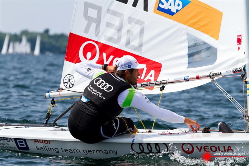 Philipp Buhl (GER) on the final day of the Laser Standard Men's Worlds photo copyright Luka Bartulovic / SailingShot taken at CORK and featuring the ILCA 7 class