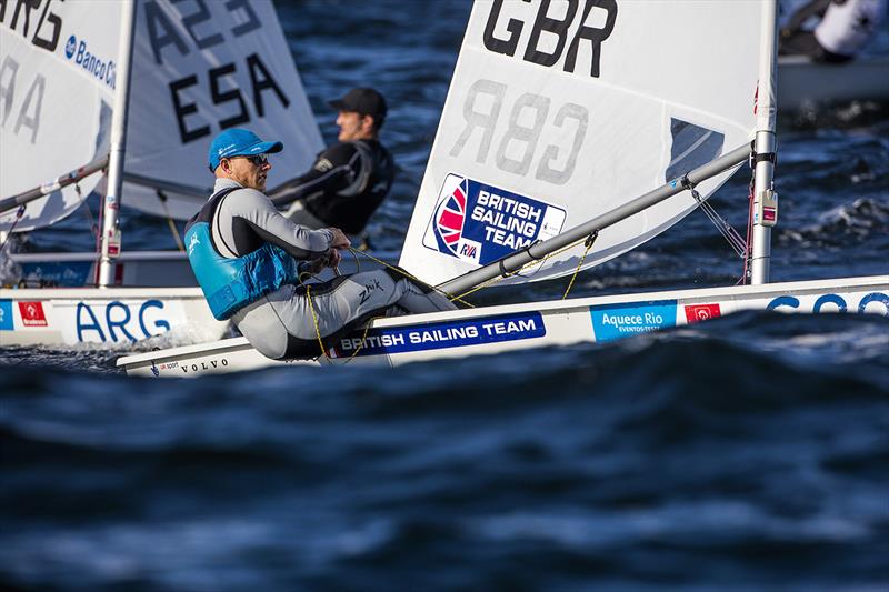 Nick Thompson on day 6 of the Aquece Rio – International Sailing Regatta photo copyright Ocean Images / British Sailing Team taken at  and featuring the ILCA 7 class