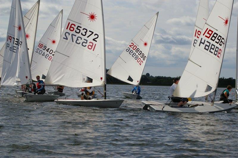 Mark rounding action during the Laser Open at Island Barn Reservoir photo copyright Jim Champ taken at Island Barn Reservoir Sailing Club and featuring the ILCA 7 class