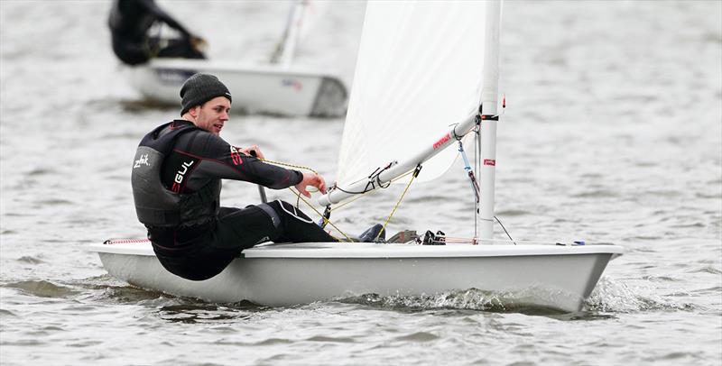 Jack Hopkins on Week 8 of the Tipsy Icicle Series at Leigh & Lowton photo copyright Paul Hargreaves taken at Leigh & Lowton Sailing Club and featuring the ILCA 7 class