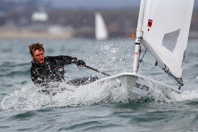 Anthony Parke on day 5 of the RYA Youth National Championships photo copyright Paul Wyeth / RYA taken at Plas Heli Welsh National Sailing Academy and featuring the ILCA 7 class