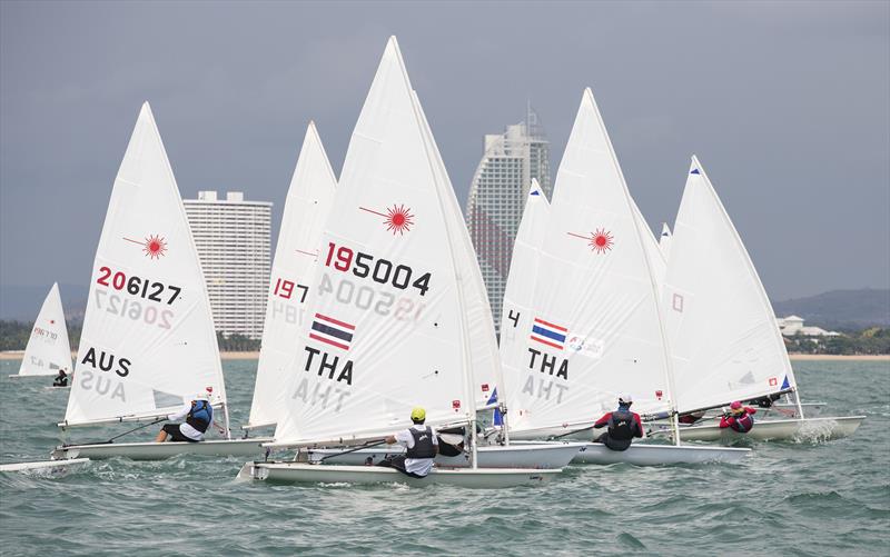 There was close racing on Day 1 on the Top of the Gulf Regatta dinghy course photo copyright Guy Nowell / Top of the Gulf Regatta taken at Ocean Marina Yacht Club and featuring the ILCA 7 class
