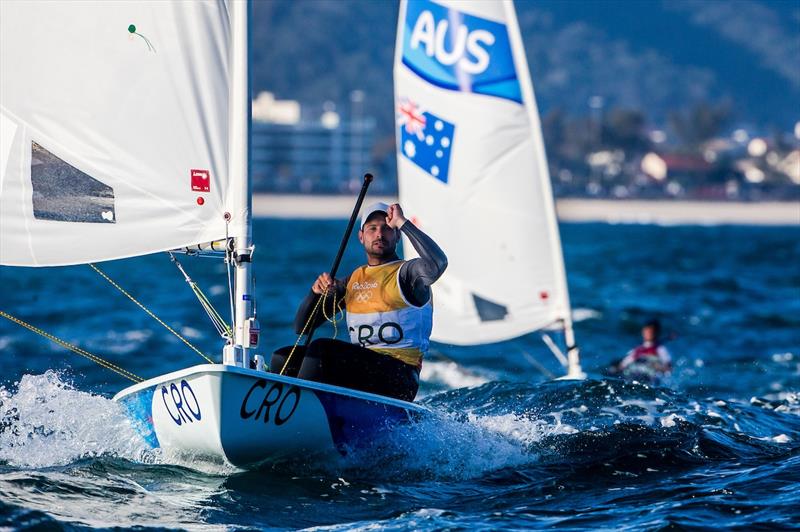 Croatia's Tonci Stipanovic in the Laser class on day 6 at the Rio 2016 Olympic Sailing Competition photo copyright Sailing Energy / World Sailing taken at  and featuring the ILCA 7 class