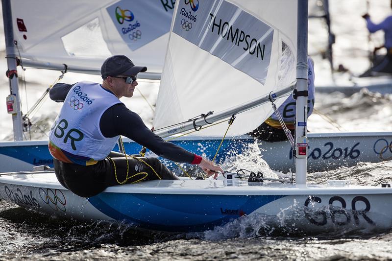 Nick Thompson in the Laser class on day 6 at the Rio 2016 Olympic Sailing Competition photo copyright Richard Langdon / British Sailing Team taken at  and featuring the ILCA 7 class