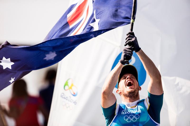 Laser gold for Tom Burton of Australia at the Rio 2016 Olympic Sailing Competition photo copyright Sailing Energy / World Sailing taken at  and featuring the ILCA 7 class