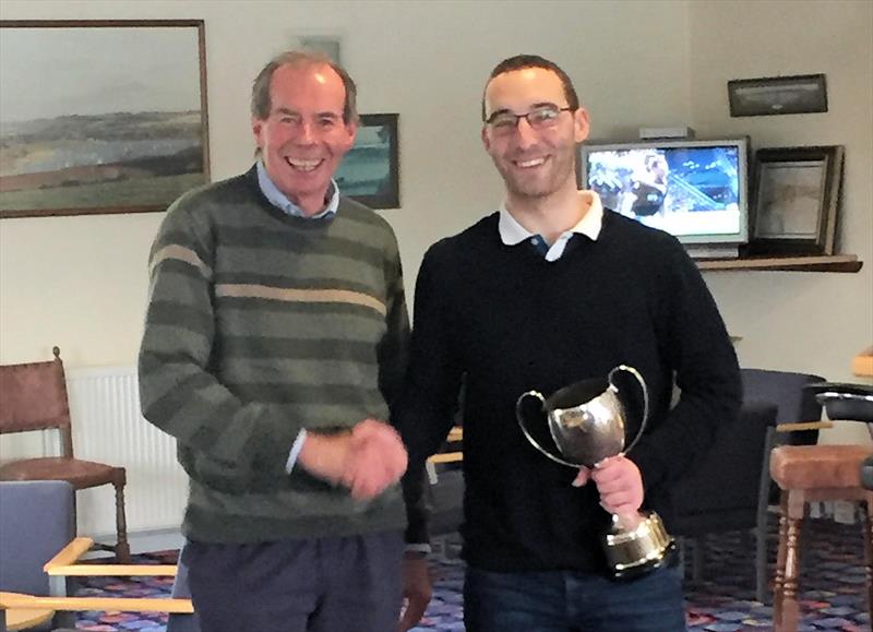 Gordon Bissett presenting trophy to Chelmarsh Laser Open winner Cameron Smith photo copyright CSC taken at Chelmarsh Sailing Club and featuring the ILCA 7 class