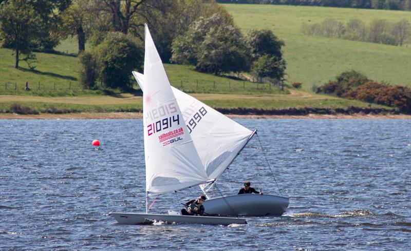 Craig Williamson (1st) and Jack Hopkins (4th) during the Laser Midlands Grand Prix at Blithfield photo copyright Hazel Williamson taken at Blithfield Sailing Club and featuring the ILCA 7 class