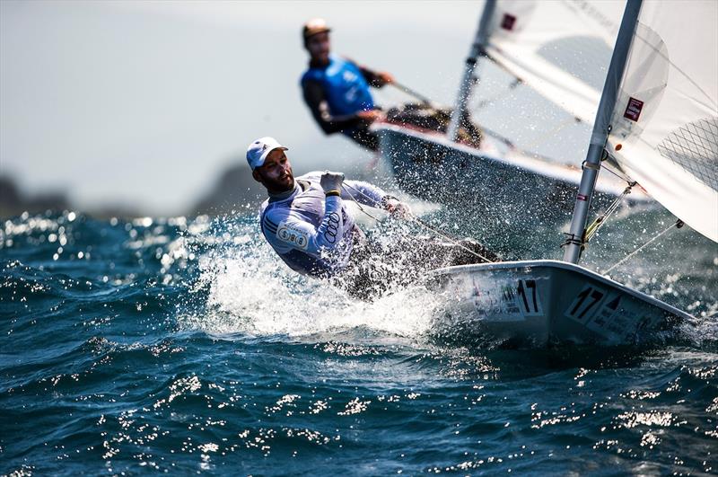 German Laser sailor Philipp Buhl on day 2 of the World Cup Series Final in Santander photo copyright Pedro Martinez / Sailing Energy / World Sailing taken at  and featuring the ILCA 7 class