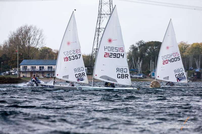 A very windy Saturday Laser Open at Burghfield photo copyright David Irwin / www.sportography.tv taken at Burghfield Sailing Club and featuring the ILCA 7 class