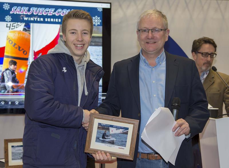 George Coles is the Youth winner in the GJW Direct SailJuice Winter Series 2017/18 photo copyright Tim Olin / www.olinphoto.co.uk taken at RYA Dinghy Show and featuring the ILCA 7 class