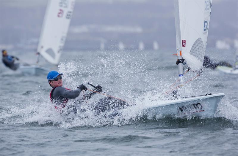 Jamie Calder on day 3 of the 2018 RYA Youth Nationals in Largs photo copyright Marc Turner / RYA taken at Largs Sailing Club and featuring the ILCA 7 class